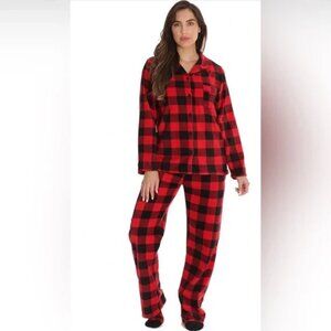 NEW! Women's Red Buffalo Check Flannel Pajama Set - Wondershop